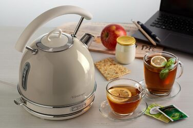 Ariete Vintage Electric Kettle - 1.7L, 2000W - Green/Beige