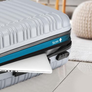 Чемодан Beibye 2088 з твердим корпусом, валіза-тележка, ручна поклажа, 14 кольорів (Срібний, XL)