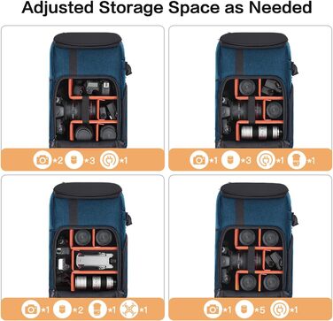 MOSISO Рюкзак для камери 17.3 дюйма, DSLR/SLR/беззеркальна камера, великий для чоловіків/жінок, з відділенням для ноутбука, тримачем для штатива та дощовиком, сумісний з Canon/Nikon/Fuji, блакитний