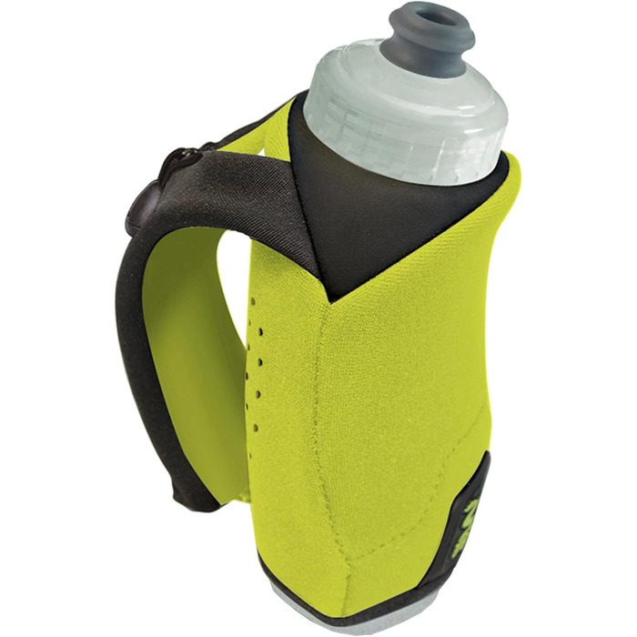 Hydraform Ergo-Lite Hand Bottle, BPA-free, minimalist, insulated, for ultrarunning and hiking, Anthracite, 297 ml (Green)