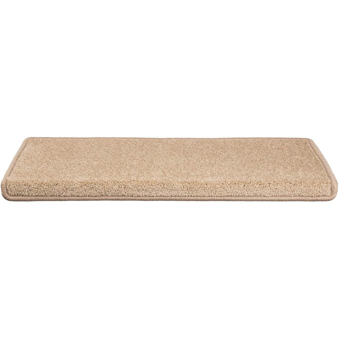 Casa Pura Dynasty Velour Non-Slip Stair Treads - 15 Piece Set - Indoor Carpet for Stairs - Brown