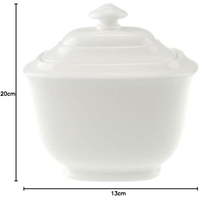 Villeroy & Boch Royal Sugar Bowl, Premium Bone Porcelain, White