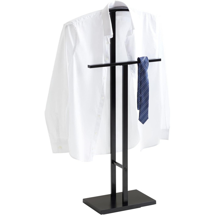 IDIMEX Metal Butler Scott, lacquered - elegant valet with trouser press, beautiful lady's valet with clothes hanger (Black)