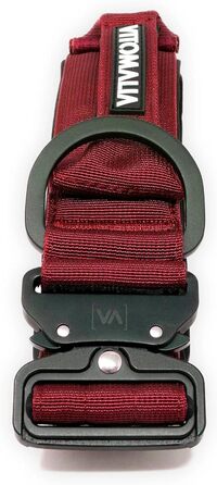 Тактичне нашийник для собак, 5 см: міцний нейлон, магнітна ручка, запобіжна застібка, для великих собак (5 см/L = 45-60 см, Бордовий)
