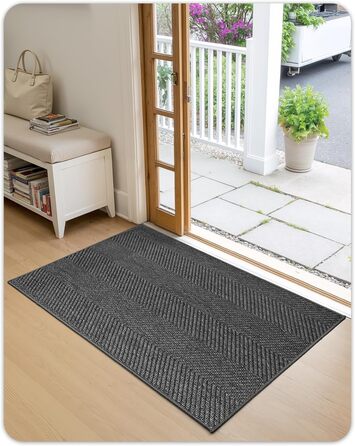 Килимок для дому COLOR&GEOMETRY 43x76 см, сірий, машинне прання, неслизький, для входу, вбираючий, для передпокою, коридору