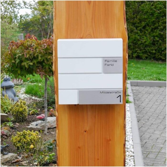 Поштова скринька Metzler G антрацит RAL 7016, з гравіюванням та табличкою з нержавіючої сталі, настінна, 37x37x10.5 см