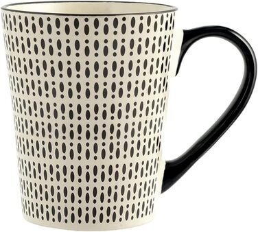 Набір келихів, чашок Vhera, 6 шт., Stoneware, чорно-білий декор, 350 cc, сучасний дизайн