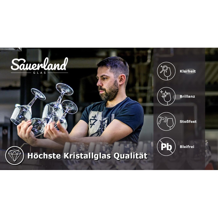 Набір з 6 склянок Sauerland GLAS Sarah, 700 мл - склянки для напоїв