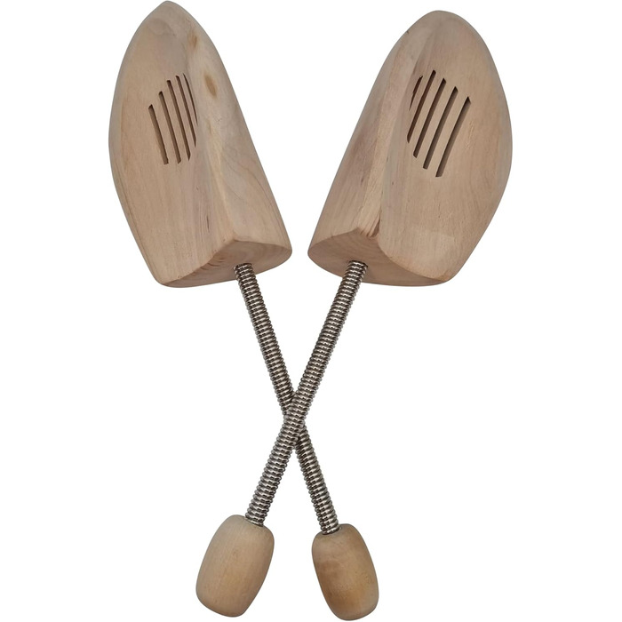 DELFA 3-Pair Shoe Stretcher Shoe Former Shoe Expander Birchwood with Metal Spiral Spring