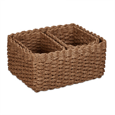 Relaxdays Woven Storage Baskets - 3 Piece Set