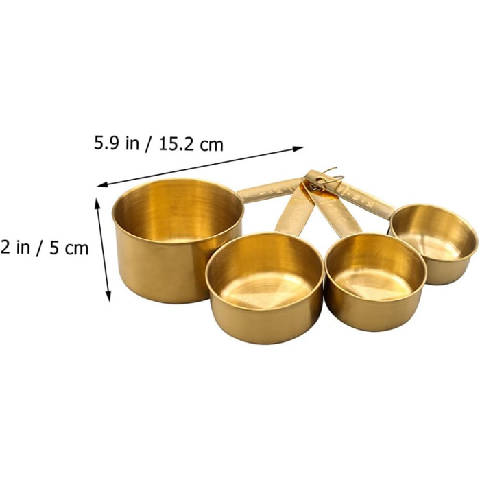 5-Piece Stainless Steel Measuring Spoons, Micro Scoop for Dry Food, Micro Spoon, Coffee Spoon, Measuring, Magnetic Measuring Spoons, Teaspoons, Golden Stainless Steel, 4 Pieces * 5