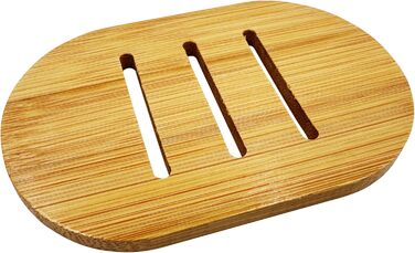 Миска для мила Marmor з бамбуковою підставкою – штучний камінь, 12,5 x 8 x 2,5 см