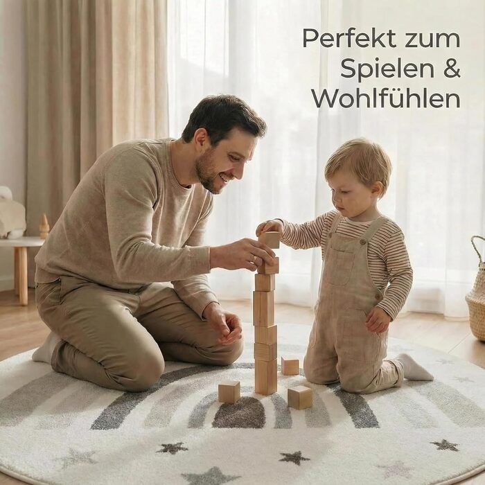 Дитячий килим Kinderteppich DOTS бежево-рожевий 80x150 см, Öko-Tex, для дівчаток, в дитячу кімнату