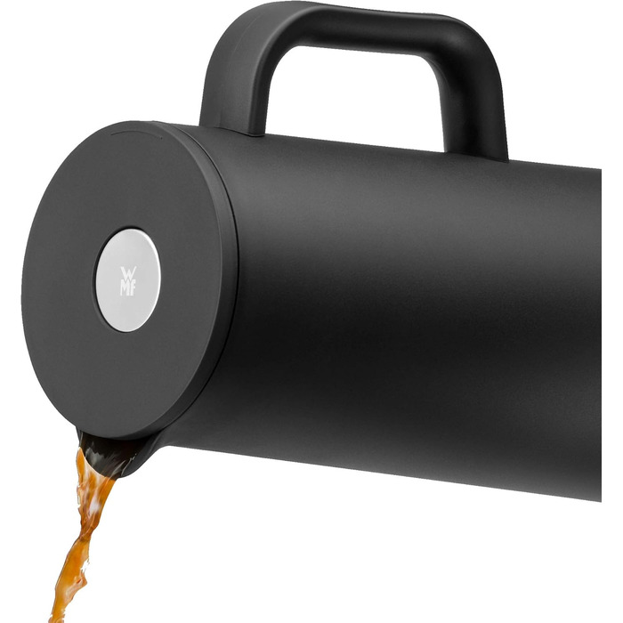 WMF Impulse Thermos Flask 1l, Insulated Carafe for Coffee or Tea, Pressure Lock, Keeps Drinks Cold & Warm for 24h, Black