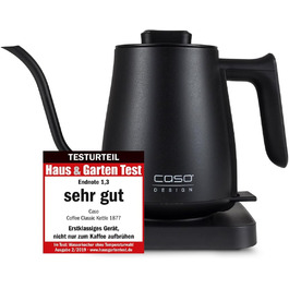 Електричний чайник CASO Coffee Classic Kettle – чорний, з нержавіючою сталі, для чаю та кави, преміум-якість