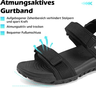 Sandalen Mishansha жіночі літні трекінгові чорні, розмір 41 EU (36-42)