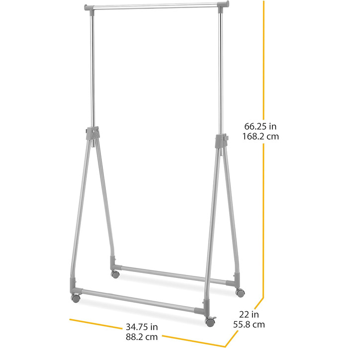 Whitmor Clothes Rack, Adjustable, White/Chrome (Silver)