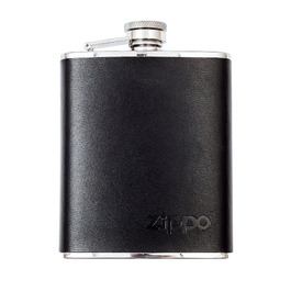 Фляга Zippo з нержавіючої сталі в шкіряному чохлі, 177 мл, колір мокко — ідеальна для походів та активного відпочинку