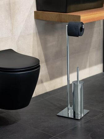 Набір для туалету WENKO Recco: тримач туалетного паперу та щітки, нержавіюча сталь, хром