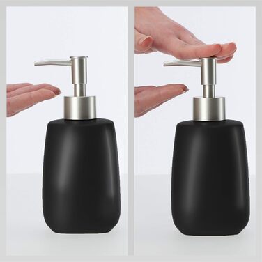 Дозатор мила KADAX з помпою, керамічний дозатор для мила, мийна станція для кухні та ванної кімнати (Чорний)