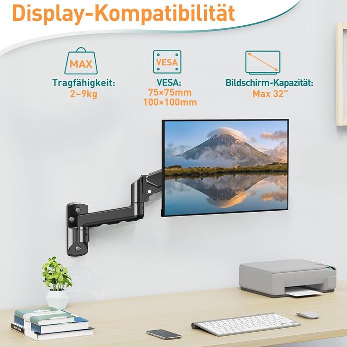 Кріплення для монітора ELIVED EV023A: газліфт, 13-32