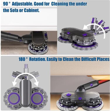 Насадка Italdos 3-в-1 для пилососів Dyson V7 V8 V10 V11 V15: миття, полірування, 4 мікрофібрових серветок, бак для води