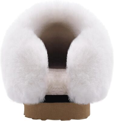 Жіночі халапи Litfun Зимові теплі плюшеві тапочки з замшею та піною Memory Foam з штучним хутром на комірі. Підходять для дому та вулиці (Чорний, 37.5/38 EU)