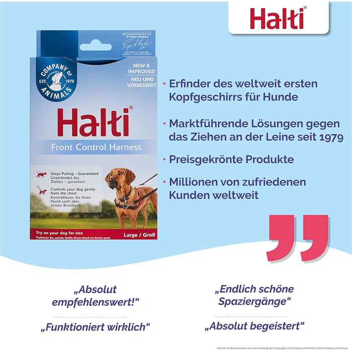 Шлейка HALTI Front Control для собак - запобігає потягування, м'який контроль, легке регулювання