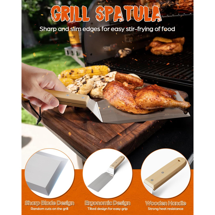 Набір для приготування бургерів Warmodern 3-TLG з нержавіючої сталі: прес 14 см, дзвоник, лопатка | Професійний аксесуар для гриля