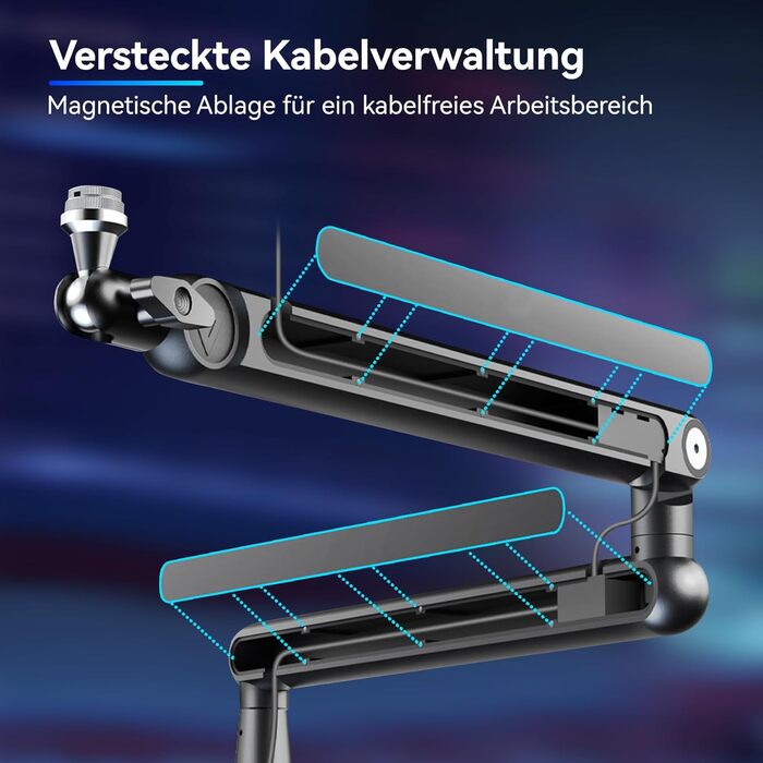 Тримач для мікрофона THRONMAX S7 Tune Low Profile - регульований, з кабелеуправлінням, для стрімінгу, подкастингу, геймінгу, сумісний з Blue Yeti, HyperX QuadCast