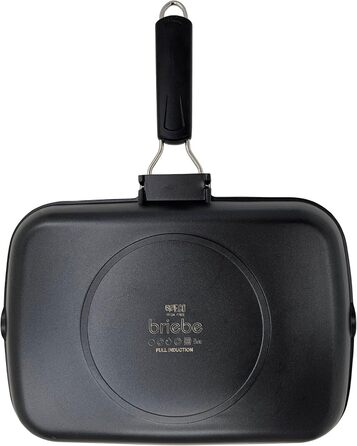 Гриль-сковорода Brieve Black Titanium індукційна, алюмінієва з антипригарним покриттям, складана, 34x24 см