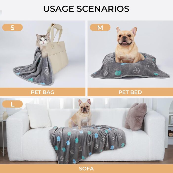 М'яка ковдра для собак та котів Luciphia: тепла флісова ковдра 3 шт. 104*76 см