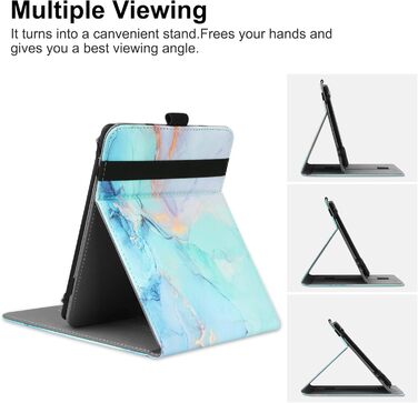 Чохол для Kindle Paperwhite/Kobo/Tolino/Pocketbook/Sony 6-6.8-7 дюймів, універсальний, з петлею, Marble Blue