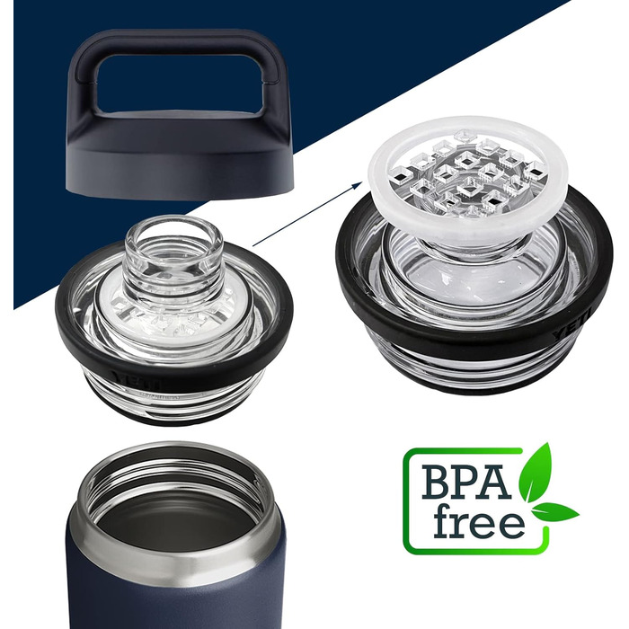 Ice Blockers for Yeti Rambler bottles, prevent cubed or crushed ice from entering your drink, fits 18, 26, 1020 ml bottles, 2 pack