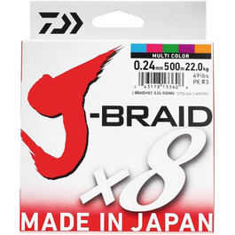 Плетена волосінь DAIWA J-Braid X8 500 м для риболовлі