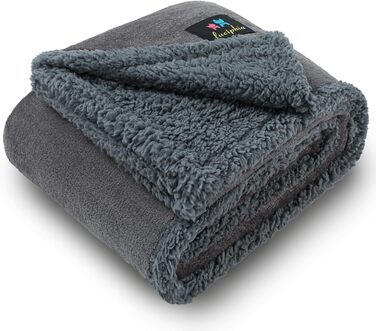 Водонепроникний плед для собак Luciphia, плед для собак і котів великого розміру, прання, водонепроникний, пухнастий, флісовий Sherpa, для дивана, ліжка, софи, світло-сірий M (102 * 145 см)