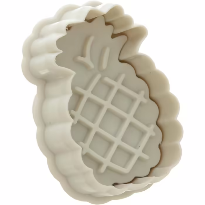 Ateco форма для вирізання ананаса, пластикова, біла, 5,1×5,1 см, для декору та тиснення, з пружинною ручкою, харчовий пластик