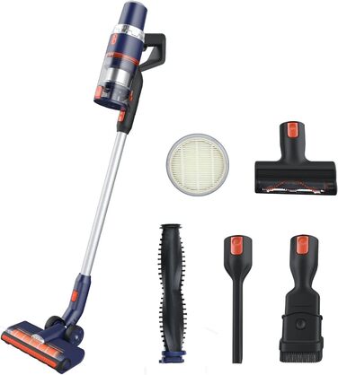 Акумуляторний пилосос JASHEN S18X: потужність 22000Pa, до 40 хв роботи, HEPA 13 фільтр, бездротовий, без мішка, об'єм контейнера 600 мл, ручний та вертикальний, з настінною підставкою та аксесуарами