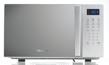 Мікрохвильова піч Hisense H20MOMS4HG з грилем, 20 л, 800 Вт, електронне керування, LED-дисплей, срібляста