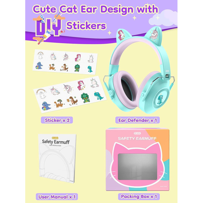 Навушники захисні дитячі Dr.meter SNR 32dB, зелені - для аутистів, концертів, авіашоу