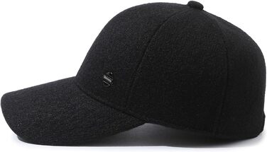 Кепка YAMEE для чоловіків на зиму з відкидними навушниками, тепла бейсболка, універсальний розмір (2361*Чорний)