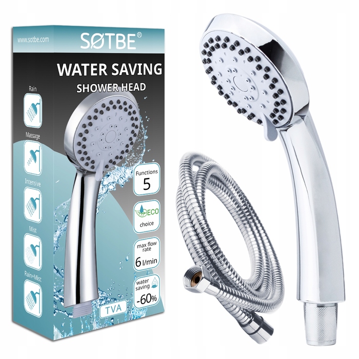 Душова лійка з шлангом 150 см, комплект для ванни та душової кабіни