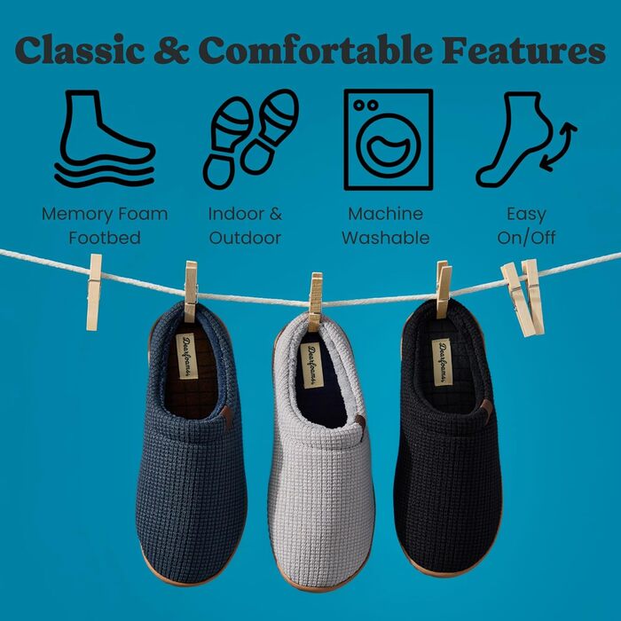 Тапочки чоловічі Dearfoams Case Casual Clog, сірі, 47/48 EU