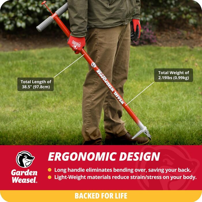 Інструмент для видалення бур'янів Garden Weasel WeedPopper 95204 Step & Twist, без хімікатів, легка очистка, стійкий до погодних умов і іржі