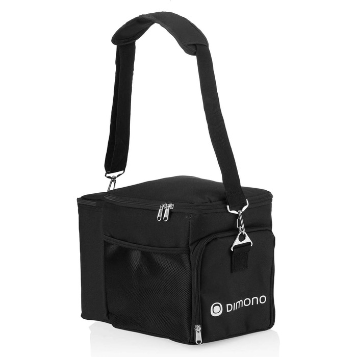 Сумка-холодильник Dimono® 15L з 3 контейнерами для їжі; пікнікова сумка з 3 ланчбоксами + кришка; сумка для обіду Isotasche з 3 боксами та охолоджувальним акумулятором (чорна)