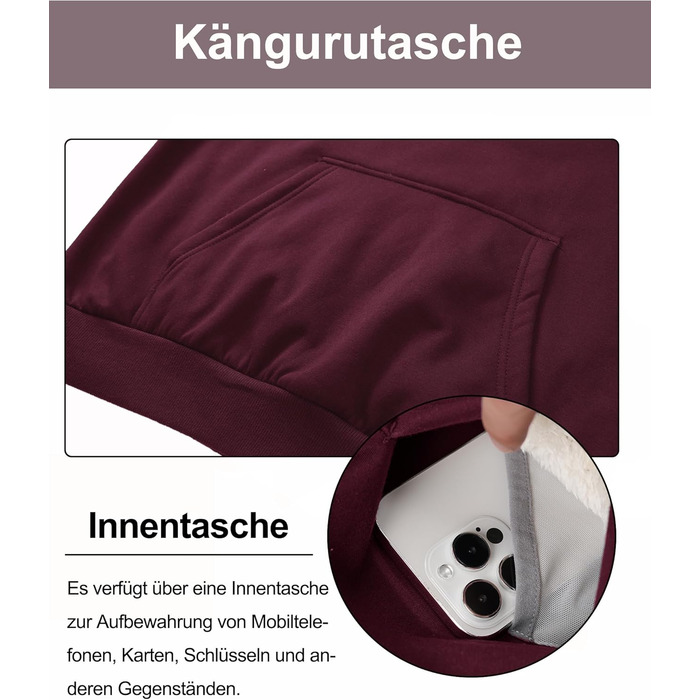 Капюшонний світшот Cavva для чоловіків: флісова тканина, захист від вітру та вологи, бавовна, теплий, армійного кольору (вишневий, XL)
