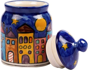 Gall&Zick Sugar Bowl Set/2 Spice Jar Sugar Dispenser Ceramic Painted Blue Tableware Sugar Spice Jar Container