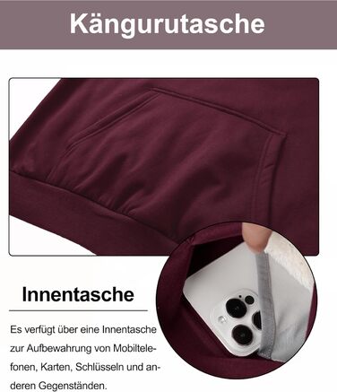 Капюшонний світшот Cavva для чоловіків: флісова тканина, захист від вітру та вологи, бавовна, теплий, армійного кольору (вишневий, XL)