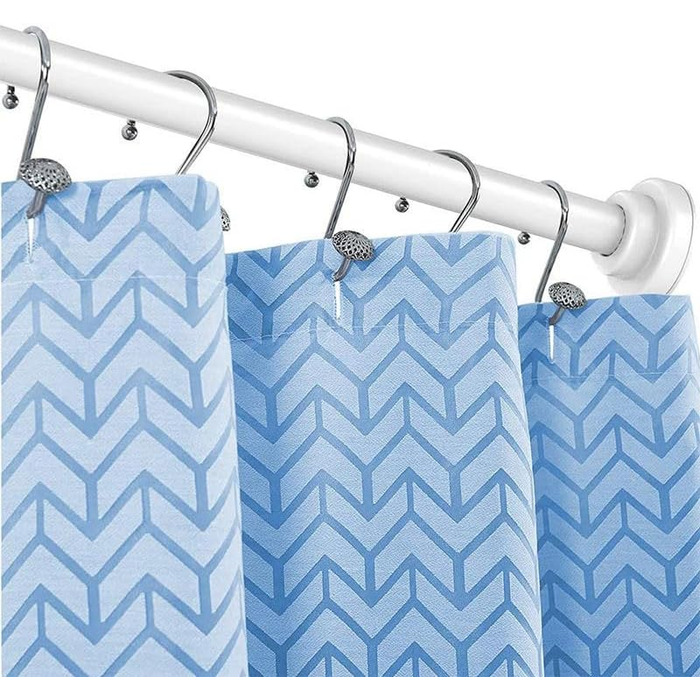 Телескопічна штанга для карнизів 60-130 см, висувна, з нержавіючої сталі, для штори, шафи, ванної кімнати, вікна або дверей (48-200 см, білий)