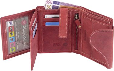 Harrys-Collection Women's Vintage Wallet with Heart Special Edition, Sizes: One Size, Colors: Red, Leather, RFID Protection